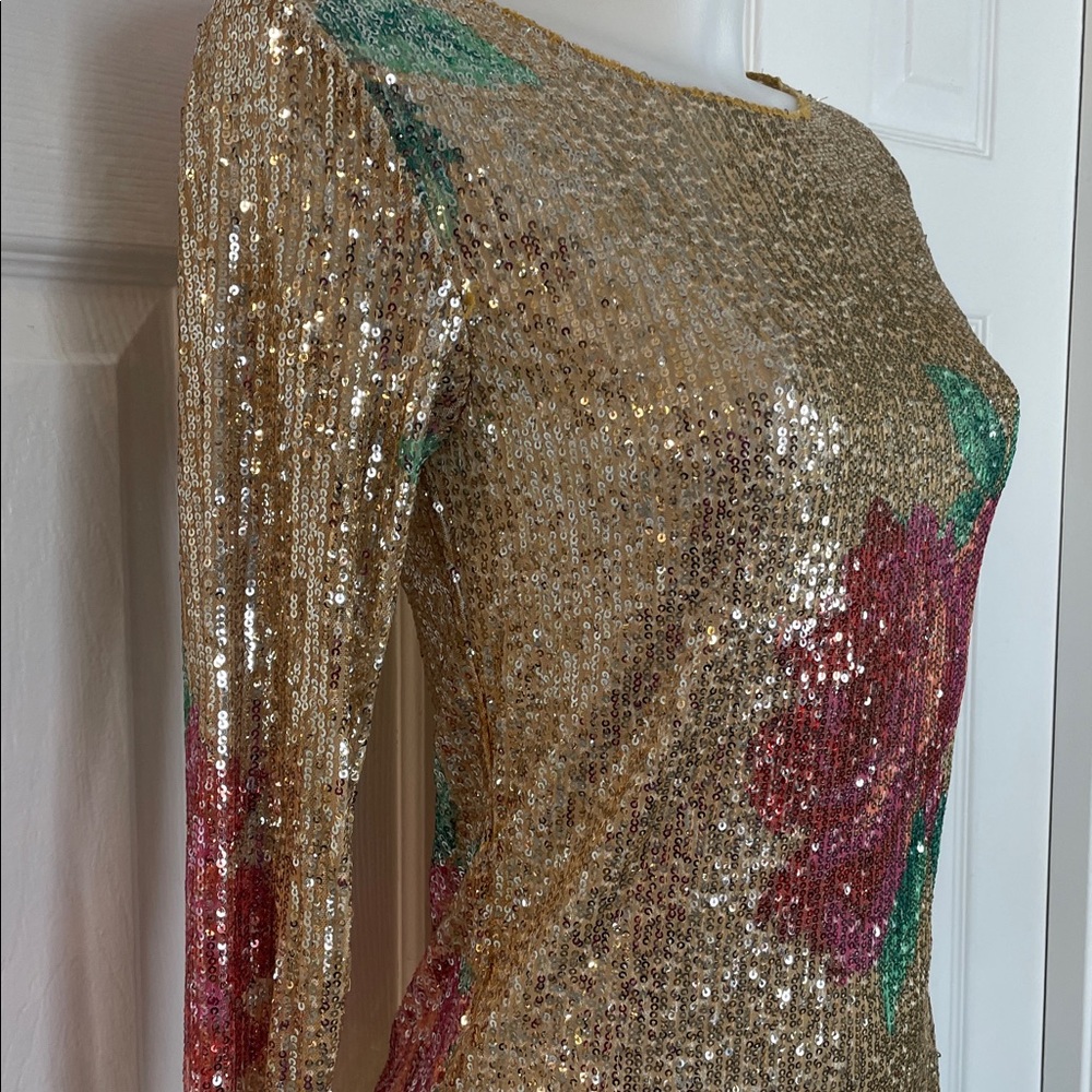FREE PEOPLE PRINTED GOLD RUSH FLORAL LONG SLEEVE CREW NECK TOP SIZE SMALL NWT - Picture 8 of 12